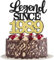 SYKYCTCY 1 Pack Legend Since 1990 Cake Topper Glitter Happy 35th Birthday Cake Pick 35 Fabulous Cake Decorations for Cheers to 35th Birthday Wedding Anniversary Party Supplies (Black Gold, 35th)