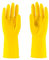HOMESHOPA Household Rubber Gloves, 1 Pair Yellow Extra Thick Cleaning Washing Up Gloves, Non Slip Kitchen Dishwashing Gloves with Cotton Lining, Soft Flexible Reusable Waterproof Gloves (Small)