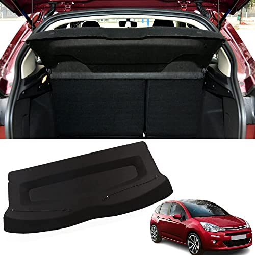 MINIKS Auto Einziehbar Laderaumabdeckung für Citroen C3 2010-2016, Auto Ausziehbar Kofferraumabdeckung Rollo, Kofferraum Schutz Abdeckung Auto Innere ZubehöR