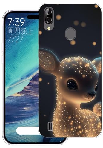 WUACYEAMING Hülle für Blackview A60 Pro (2019),Aesthetic Motiv Weiche Silikon Muster TPU Bumper Stoßfest Schutzhülle Transparent Mädchen mit Cover HandyHülle case Pattern-(Kleiner Hirsch)