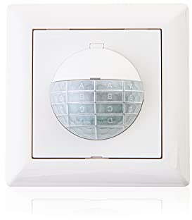 HUBER Motion 15R PIR Rilevatore di movimento 190° per interni, sensore di movimento da incasso, sensore di movimento con interruttore, anche per serie di interruttori [55 x 55 mm], uscita relè a 3