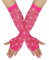Damen Netzhandschuhe Glänzende Fingerlose Handschuhe Lange Fischnetz Armstulpen Mesh Handschuhe Karneval Party Kostümzubehör Opernhandschuhe Abendhandschuhe Glitzer Handschuhe (Hot Pink, One Size)