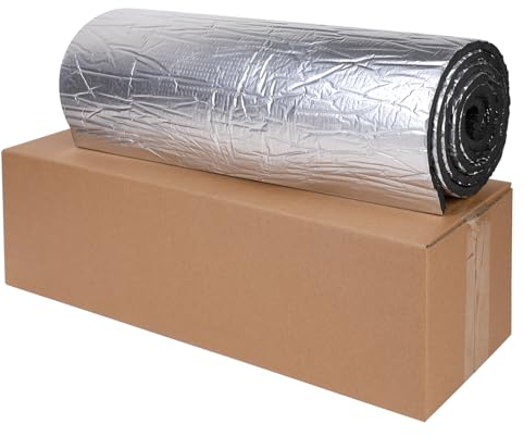 PAMATIO Dämmmatte Auto Schallschutzmatte Isolierung Matte Schaumstoff, selbstklebende Mattenrolle, Feuerfest, Feuchtigkeitsfest, Wasserdicht, 200cm*50cm*10mm