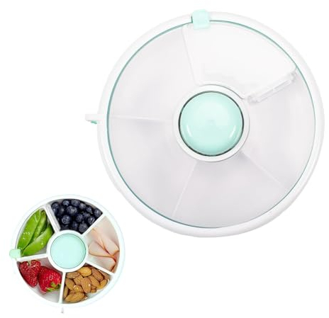 Snack Spinner Snackbox Kinder, Rotierende Aufbewahrung, Snack Box mit Deckel, Snackschale Organizer, Snack Serviertablett, Aufbewahrungsboxen Snackbehälter für Indoor Outdoor Reisen Picknick (Grün)