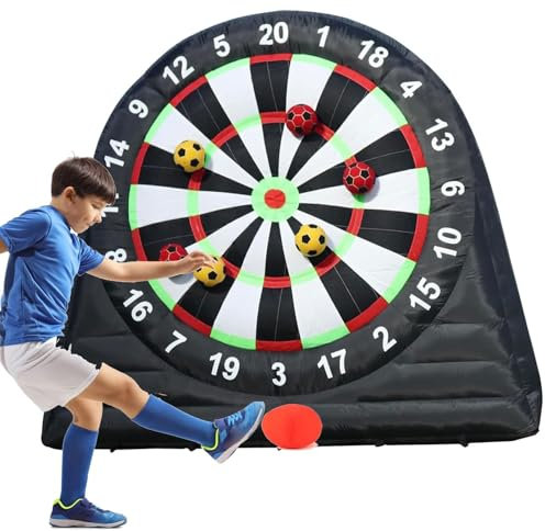 HLGKBY Aufblasbare Outdoor-Fußball-Dartscheibe, Kick-Dartscheibe, enthält 8 Fußbälle und Gebläse für Kick-Dartscheibe, Sportspiel, 3 m hoch