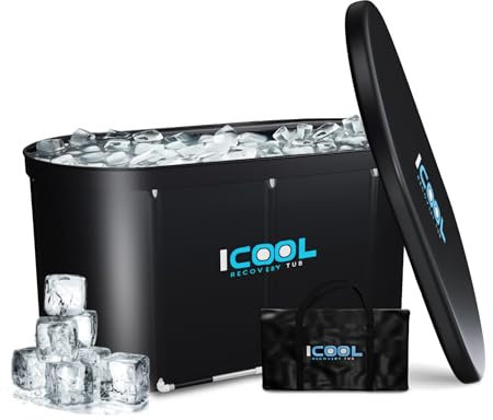 Upgraded Cold Ice Bath Tub for Athletes Wellness, 130 Gal XL Large Collapsible & Inflatable Cold Plunge Tub | 5 Layers for Post Exercise Recovery, Portable Bathtub for Home, Gym, Everywhere