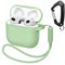 MATEPROX Silicone Case Compatible with AirPods 4, Anti-Drop Portable Earphone Protective Cover with Keychain and Lanyard for AirPods 4th Generation 2024-Mint Green