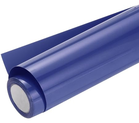 sourcing map Heat Transfer Vinyl Roll 12 x 8ft Crystal Blue | HTV Transfer Vinyl Iron On Vinyl,for T-Shirts,DIY Heat Vinyl Design,Easy to Cut & Weed