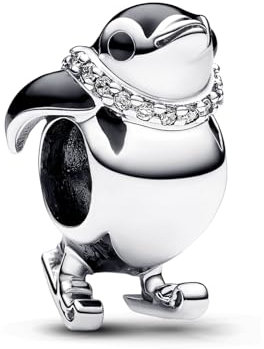 NUNUYAYA Damen Charm Anhänger für Armband 925 Sterling Silber Skating Penguin Dangle Charms Beads passend für Armband Halskette,Charm Anhänger für Europäischen Armbänder Frauen Mädchen