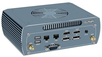 Glovary Mini PC Ryzen 7 8845HS (8C/16T), 2 x 2.5GbE LAN AMD Gaming Desktop PCputer, DDR5 16GB 5600MHz 512GB NVMe SSD, 8K60Hz, 4K120Hz, 4 Display, 2USB3.2, Industrial PC, WiFi6, BT5.2