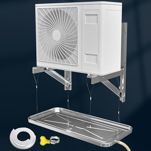 Bac de Récupération D'eau en Acier Inoxydable pour Climatiseur, Bac de Récupération de Condensat, Bac de Récupération de Fuite avec Kit de Drainage, pour Les Systèmes de Pompe à Chaleur de Clima(85x45