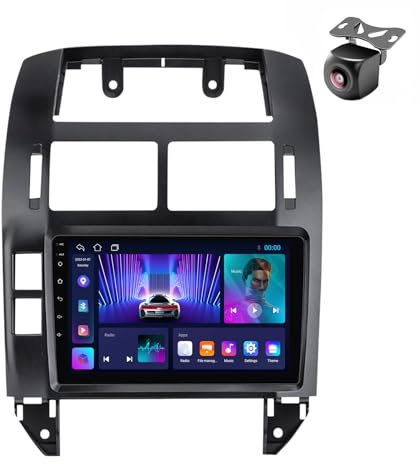 Android 14 Car Radio para Volkswagen VW Polo MK4 6Q 9N 9N3 2004-2009 2 DIN de Coche NAVEGACIÓN con Pantalla Táctil 9 Pulgadas Reproductor Multimedia Autoradio FM SWC Dab Carplay (M100CP 4core 1+32G)