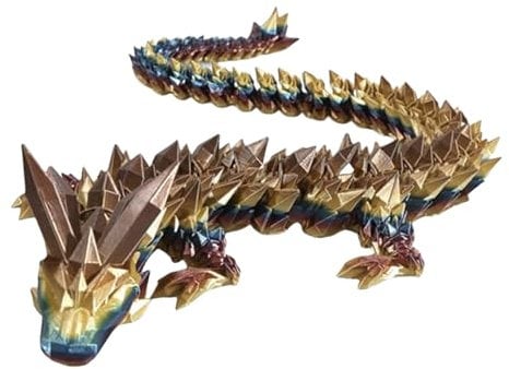 3D Printed Dragon, Desktop Ornament Home Decoration Desk Toy Toy Flexible Joint Movement for Car, 3D Dragon, Home Desk Decoration Transparent