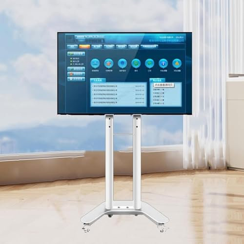 TV stand on wheels Mobile TV Cart for 32-60 Inch TVs - Height Adjustable TV Stand, Up To 37.5kg