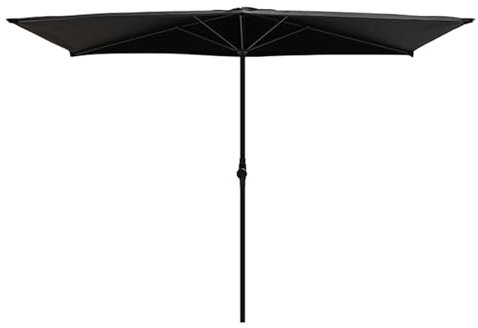 FMCAGNGAKP Demi-Parasol sur Terrasse sur Balcon à 5 Baleines en Acier, Hauteur Réglable, Parasol Rectangulaire pour Contre Un Mur, Un Porche ou Un Balcon(Brown)