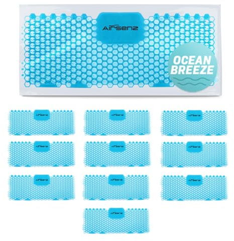 Airsenz Trough Urinal Mats - Box of 10 Trough Urinal Mats - 30% Higher Fragrance Content than other Brands - 30-60 Day Odour Control - Biodegradable after 2 years (Ocean Breeze)