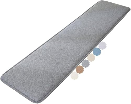 Bankkissen Sitzkissen Bankauflage Dicke Baumwolle Leinen rutschfest Mit Bändern Gartenbank Kissen Fensterbank Sitzpolster Küchenbank Outdoor Indoor Abnehmbar Waschbar(Gray,40x200cm)
