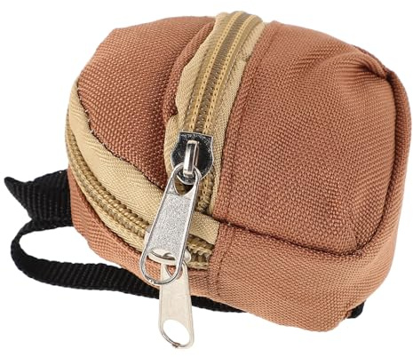 BESPORTBLE Puppenrucksack Mini Rucksack mit Reißverschluss für Puppenzubehör Süßer Leichter Doll Backpack für Mädchen Schulzubehör Kompakt und Tragbar in Hellem Braun