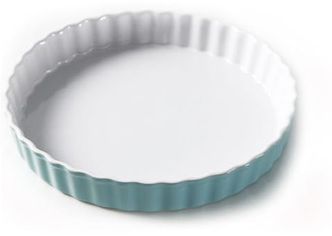 WakiHong Kakformar, tarteform, keramik, rund, keramisk kakform, kakform, keramik, ugnsform, rund, blå, 20 x 20 x 3 cm, för kakor, tårta, tårtbotten, fruktpaj etc