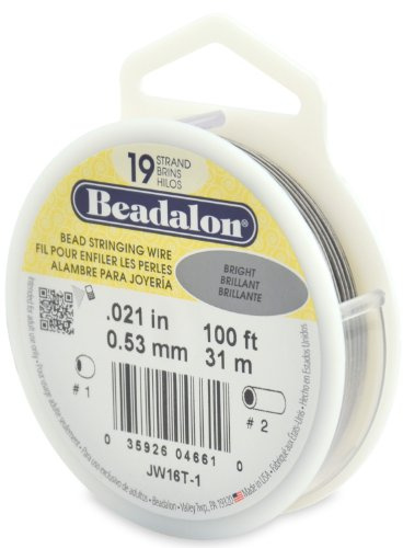 Beadalon 31 m Reel 0.53 mm Diameter 19 Strand Wire, Bright