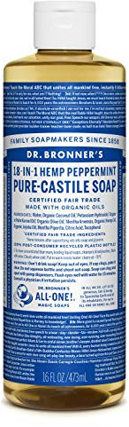 Dr Bronner's - Peppermint - Pure Castille Liquid Soap - 16 oz/473 ml