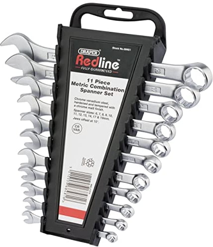 Draper 1 x Redline 68481 Metric Combination Spanner Set (11-Piece)