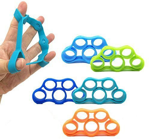 DADA Grifftrainer-Ringe und Fingertrainer, zur Stärkung der Finger und Unterarme (verschiedene Stufen) für Gitarristen, Kletterer usw., 5 Stück