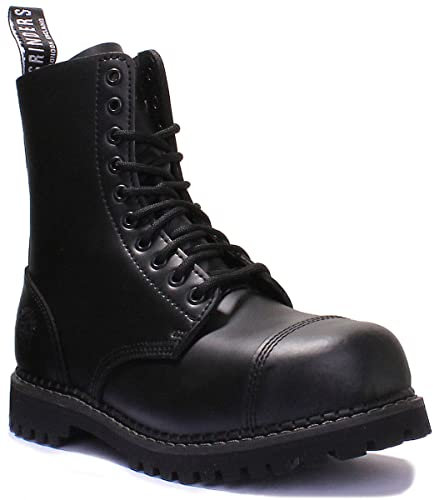 Grinders Stag CS Schnürstiefel mit Stahlkappe, 10 Ösen, Schwarz, 7 US