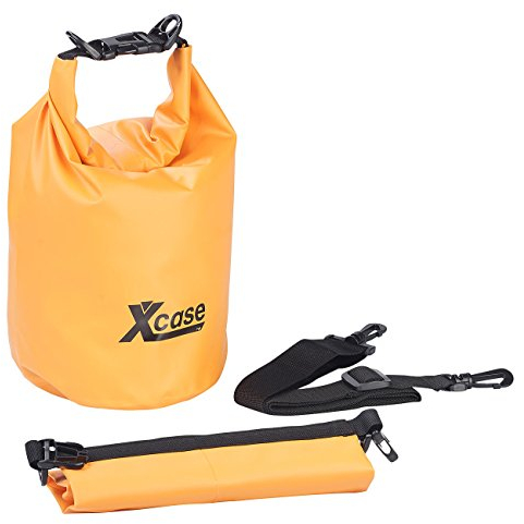 Xcase Badesäcke wasserdicht: Wasserdichter Packsack, strapazierfähige Industrie-Plane, 5 l, orange (Rollverschlussbeutel, Waterbag, Kunststoffsäcke)