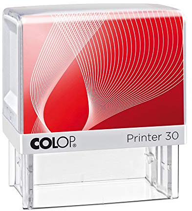 Colop Printer 30 Firmenstempel personalisiert, 47x18 mm, 5 Zeilen, Rot | Adress- & Firmenstempel mit Wunschtext – 5 Zeilen für die komplette Anschrift, selbstfärbend, Kissen wechselbar