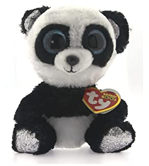 Ty - T36463 Beanie Boo's - Peluche Bamboo le Panda - Multicolore (Noir /Argent/blanc) - 23 cm