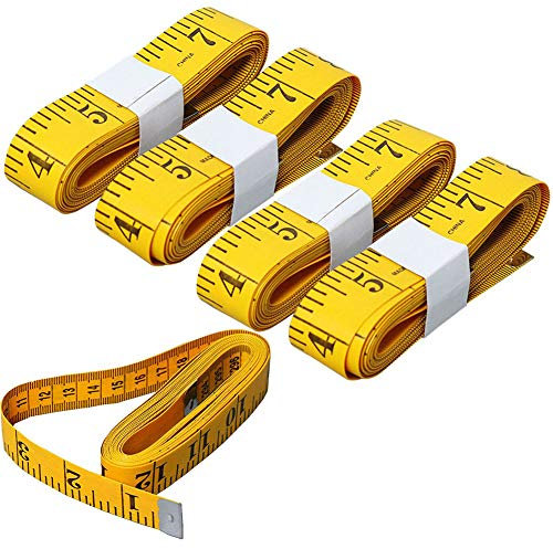 5 Stück weiches Maßband 300 cm / 120 Zoll Doppelskala Körpermaßband für Schneider Nähen Handwerk Stoff Gewichtsverlust Medizinisch