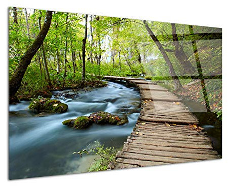 DECLINA, tableau décoration murale, cadre déco verre acrylique, impression design chemin de sous-bois, tableau mural moderne, art mural contemporain, décoration intérieure élégante