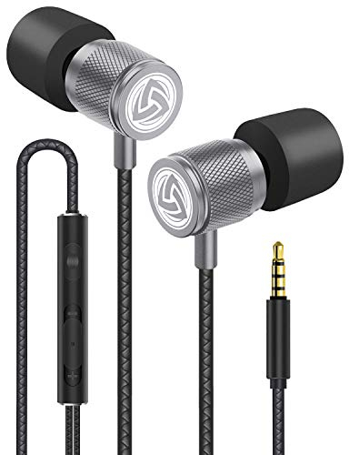 LUDOS Ultra Kopfhörer In Ear Ohrhörer mit Kabel und Mikrofon, Kristallklarer Klang, Ausgewogene Höhen und Tiefen, Neuer Memory Foam, Langlebiges Kabel, Bässe, Lautstärkeregelung, Earphones für Handy