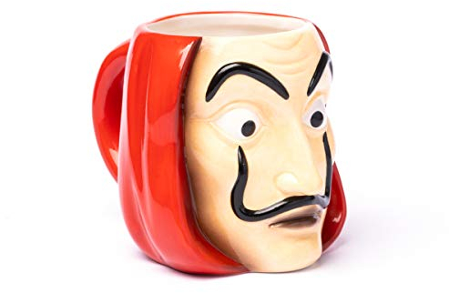 Grupo Erik 3D Tasse Haus des Geldes Maske - Kaffeebecher Netflix - Merchandising - 3D Kafeetasse Maske Dali - Teetasse - Größe : 16 cm x 14 cm - Fassungsvermögen : 350 ml - Offizielle Lizenz