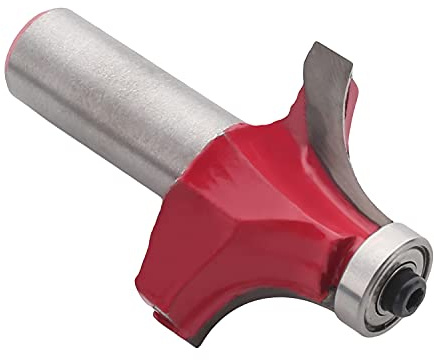 Utoolmart Two Flutes Rounding Over Bit Tungsten Carbide 1 Inch Cutting Dia 12.7mm Radius Round Over Edging Corner Rounding Router Bits with 1/2 Inch Shank 1pcs