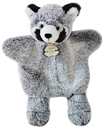 Histoire d'Ours - Doudou Marionnette - Doudou Panda Roux - 25 cm - Gris - Cadeau Naissance - Sweety Mousse Marionnettes - Fidèles Compagnons - HO3084