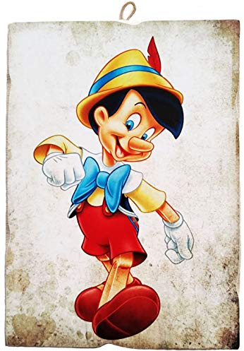 KUSTOM ART Bild im Vintage-Stil, Serie Pinocchio, Druck auf Holz