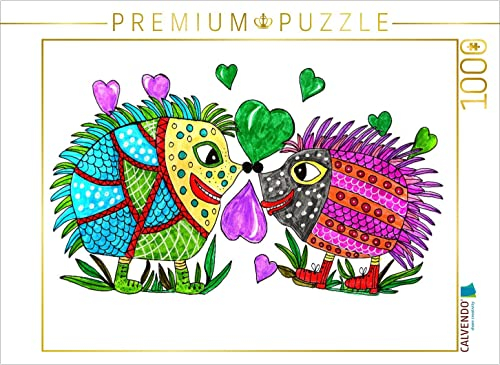 CALVENDO Puzzle Verlebte Igel 1000 Teile Lege-Größe 64 x 48 cm Foto-Puzzle Bild von Sarnade