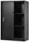 HOMCOM Armoire de Bureau 2 Portes coulissantes verrouillables dim. 80L x 40l x 120H cm 2 étagères Panneaux Particules Noir