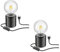 ledscom.de 2 Stück Tischlampe TIPO Porzellan rund schwarz Kugel inkl. E27 G125 Filament Lampe 7,123W warm-weiß 838lm