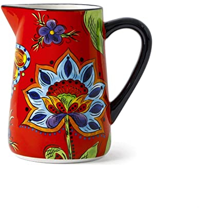 Wasserkrug Bunte keramische Krüge mit Griffen und Ausläufen Multifunktionale Kanne kreative Teekanne für Saft, duftende Tee, heiße und kalte Getränke Krug Karaffe