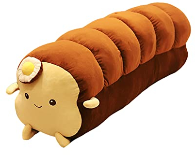 JAWSEU Niedliches Toastbrot Puppe, Flauschiges Toastbrot Kuscheltier Spielzeug, Plüschtier, Sofakissen langes Kissen Cartoon Gefüllte Puppen Kinderplüschtier Plüschtier Geschenk für Kinder 40cm