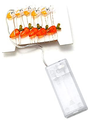 ikasus Osterhasen Lichterketten, 20 LED Oster Kaninchen Form Lichterkette, Schnur Licht Batteriebetriebene Lichterketten, Osterdekoration Lampen für Hochzeit Geburtstagsfeier Party Dekoration