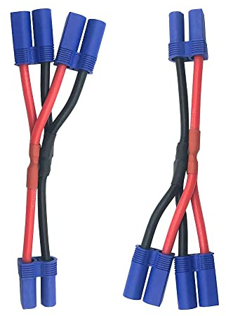 LINSYRC 2 Stücke EC5 Parallel Stecker 1-Buchse auf 2-Männlich Adapter Kabel Splitter für DJI Phantom Quadcopter Multirotoren RC LiPo Akku