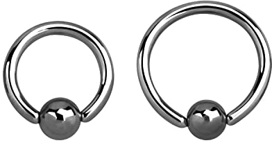 1,6 mm Klemmkugel Titan Ball Closure Ring BCR Piercing Ohr Silberfarben 14 mm / 4 mm