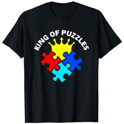 King Of Puzzles | Puzzle Pieces | Jigsaw Puzzle Lover T-Shirt