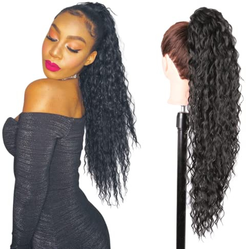 Ser Mulher Coda Di Cavallo Extension CAROL, Capelli Ricci, 70 cm (2 Natural Black)