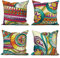 ASDCXZ Kissenbezug Boho 50x50 cm 4er Set, Retro Geometrie Blume Muster Rot Sofa Dekokissen Kissenbezüge Kissenhülle Waschbar Polyester Flachs Textil Outdoor Polster Kopfkissenbezug Kissen Bezug