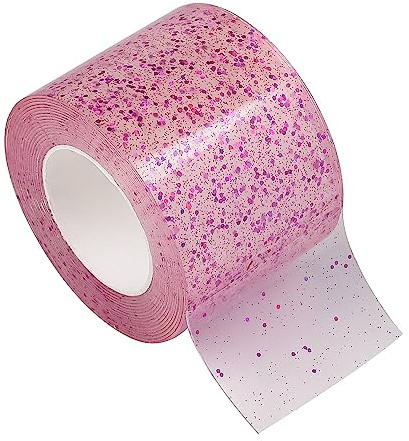 Bohue 1 Rolle Pailletten Nano Tape Transparent Glitzer Nano Tape Traceless Doppelseitiges Klebeband Waschbar Traceless Stark Gel Tape Spielzeugherstellung Zubehör für Handgemachtes Dekompressionsspiel